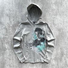 Vintage Twilight Saga Zip Up Hoodie Edward Cullen Gray Movie Y2K Graphic Sz L
