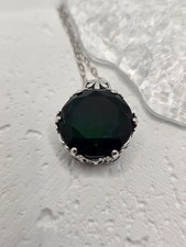 Green Emerald Pendant Necklace
