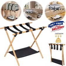 Luggage Folding Bamboo Rack Stand Timber Racks Suitcase Hotels Storage Holder