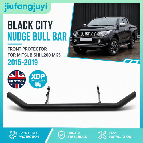 Black city nudge bull bar - black,