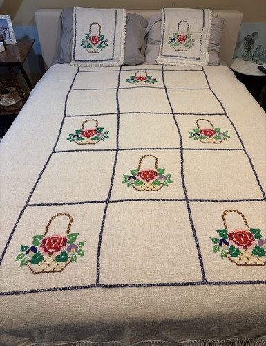 Vintage embroidered twin - embroidered,