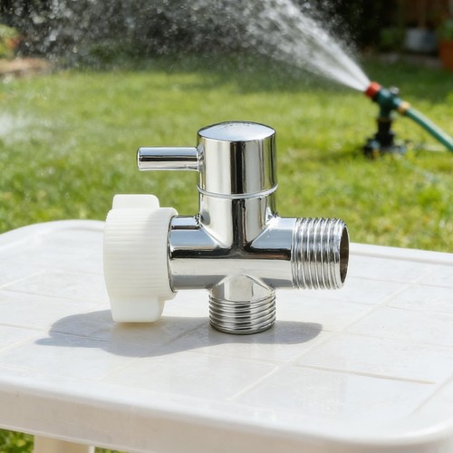 Chrome bidet valve adapter - bidet,