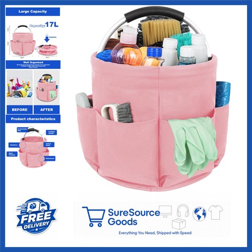 Large cleaning caddy - bag, pink