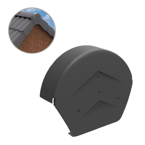Grey half round - grey, cap
