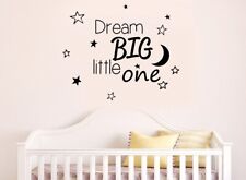 DREAM BIG LITTLE ONE Wall Sticker Art, Childrens, Bedroom, Quote, Quality, NEW
