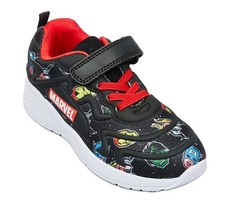 AVENGERS BOYS MARVEL BLACK TRAINERS EMBOSSED KIDS SPORTS SHOES UK SIZE 7-12