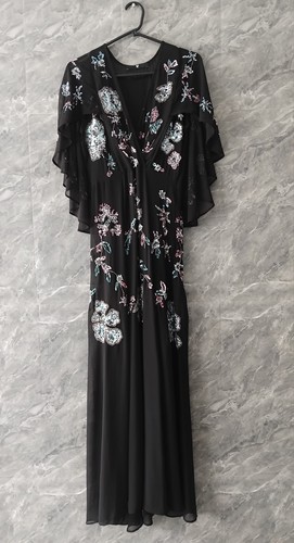 Very black sequin floral - by,