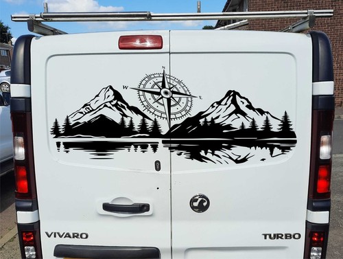 Mountains compass car - compass, sticker