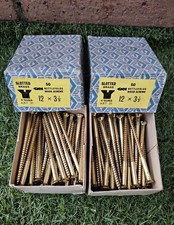 94 Vintage Nettlefolds 12 x 3.5 Slotted Brass Countersunk Wood Screws