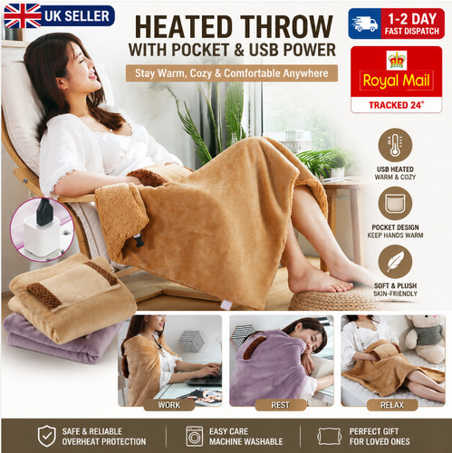 Electric heated throw over - heated,