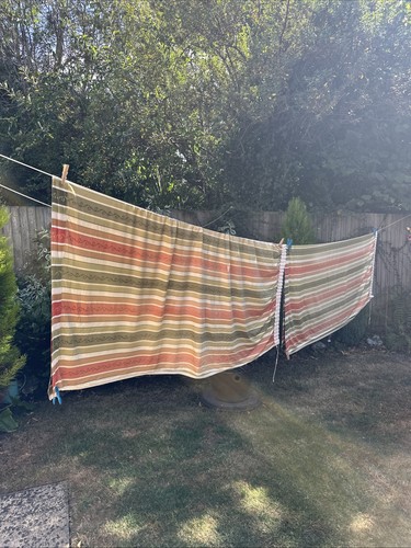 Vintage satin long curtains - satin,