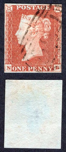 1841 penny red fine four - fine,