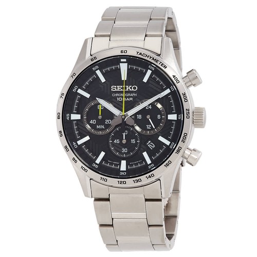 Seiko chronograph quartz black - chronograph,