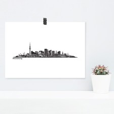 JUNIWORDS poster "Skyline Hamburg" in black gift birthday A4 A3 A2 
