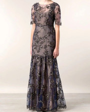 MARCHESA NOTTE Illusion TULLE Ankle Length Cocktail Dress 4 US / 8 - 10 UK