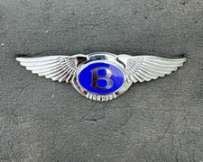 Blue Bentley Flying B Automobile Motor Car Enamel Bonnet Badge Emblem Mascot
