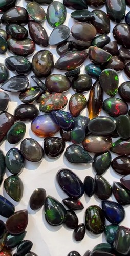 Ethiopian black opal - black, gem