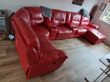 Red Leather Corner Recliner