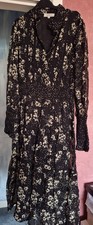 Derhy Women's Black And Cream Floral Midi Dress