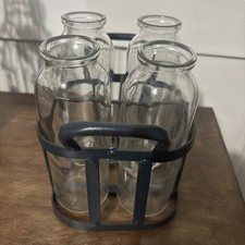Vintage metal milk crate with