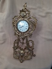 ANTIQUE GILT BRASS ROCOCO STYLE CLOCK FOR RESTORATION