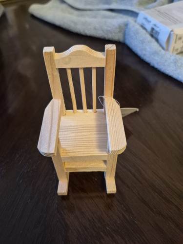 Rocking chair bare wood - chair, 1:12th