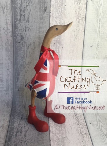 Wooden duck with wellies - with, |