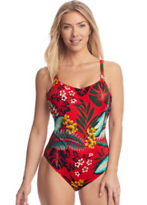 Fantasie Vilamoura Red Tropical Floral Swimsuit UK 32FF