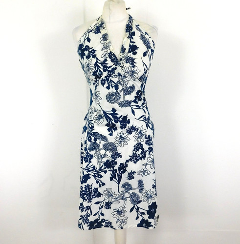 Amari white blue - blue, floral
