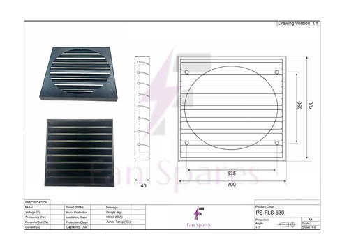 Fixed louvre grill vent metal - louvre,