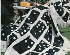 VINTAGE dominoes afghan bedspread blanket CROCHET  PATTERN 