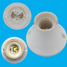 Edison Screw White Lamp Holder ES E27 LightBulb Wall Ceiling Fixing Socket 