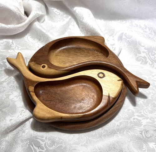 Vintage nested fish serving - vintage,
