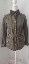 JOULES Milbury Olive Khaki wax Jacket Halley Stevensons coat 8 Floral Cord Green