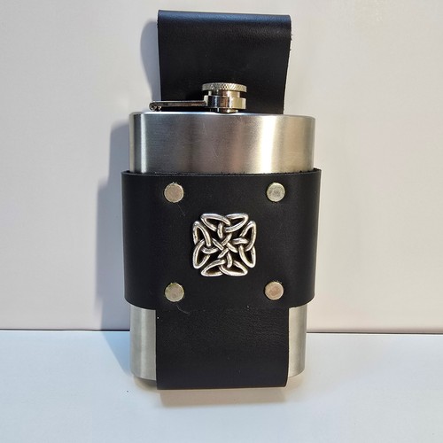 Celtic leather flask - flask, holder