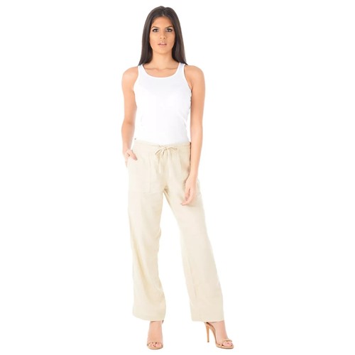 Ladies linen trousers - ladies,