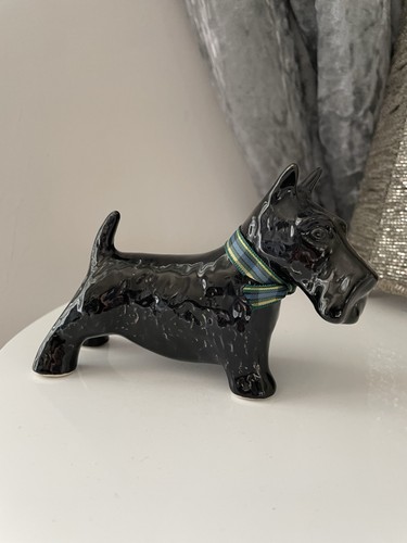 Vintage black ceramic scotty - ceramic,