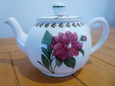Crown Windsor fine bone china small teapot, floral, hydrangea.