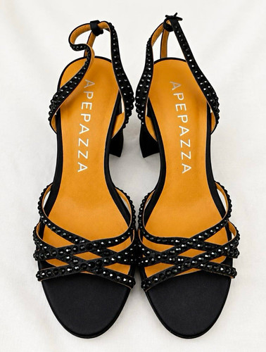 Apepazza black studded strappy - studded,
