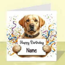 Personalised Golden Labrador Dog Birthday Card