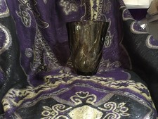 Vintage Luminarc Smoked Glass Vase Spiral Twisted Brown 13 cm France