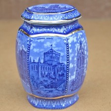 Ceramic Storage Jar Pot with Lid - Wade UK - Ringtons Maling Cathedral Tea Caddy