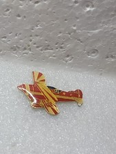 Pitts Special Aerobatics Aircraft Enamel Lapel Pin Red White Rubber Back