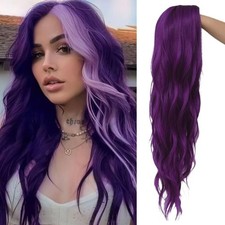 Siudus Purple Long Curly Wavy