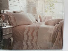 STAR Julien Macdonald Pink Satin Velvet KING Duvet Cover & Pillow Case Set CLARA