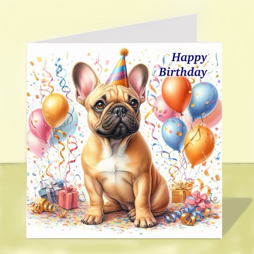 French bulldog dog birthday - french,