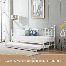 Daybed with under bed trundle guest 3ft single day bed sofa bed 