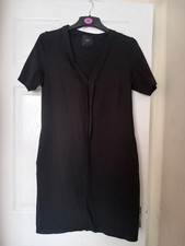 Next Women's Dress Black V Neck Size 12 VGC Short Sleeve