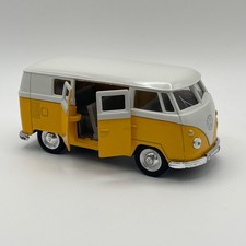 Welly 1963 Volkswagen T1 Bus Collectible White & Yellow Headlight missing #B6