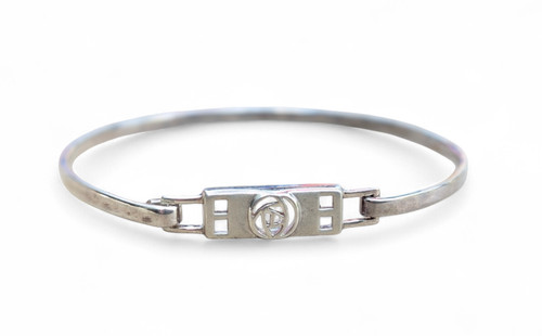 Vintage silver rose bangle - rose, by